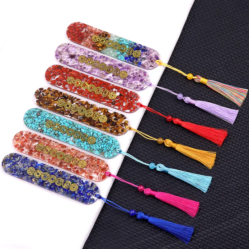 1 Piece Geometric Class Learning School Semi-precious Stone Amethyst Red Jasper Vintage Style Bookmark
