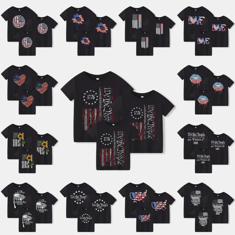 Independence Day Family Look Streetwear National Flag Cotton (more Than 30%)