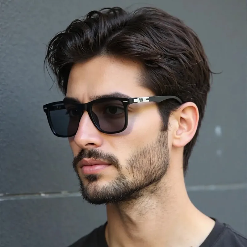 Casual Business Retro Sunglasses PC PC Polarized UV400 Protection Square Full Frame Glasses