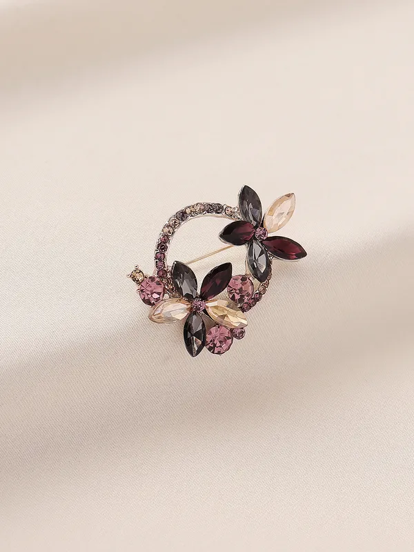 Elegant Shiny Infinity Copper Inlay Zircon Women's Brooches