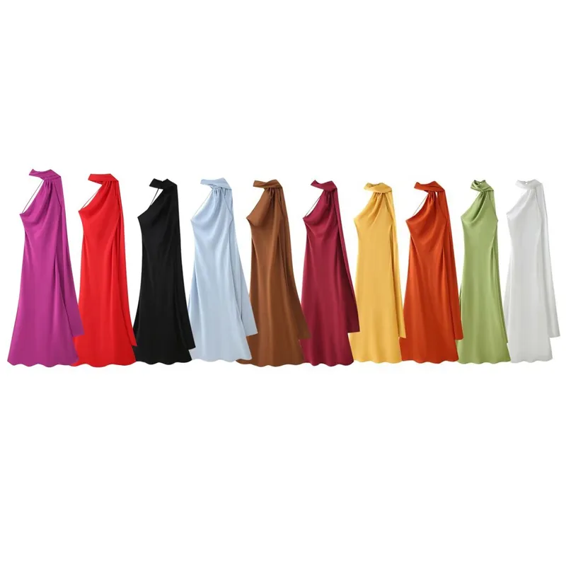 Women's Sheath Dress Casual Elegant Halter Neck Sleeveless Solid Color Maxi Long Dress Holiday Travel Daily