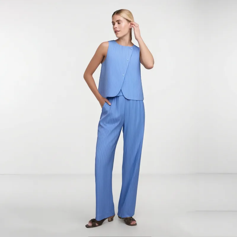 Weekend Women's Vacation Stripe Cotton Polyester Pant Co-ord Set Shorts Sets