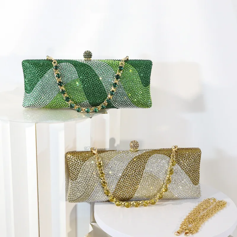 New Ladies Shining Luxury Full Diamond Bag Wedding Bridesmaid Bag Party Bag Rhinestone Shining Evening Bag Chain Bag