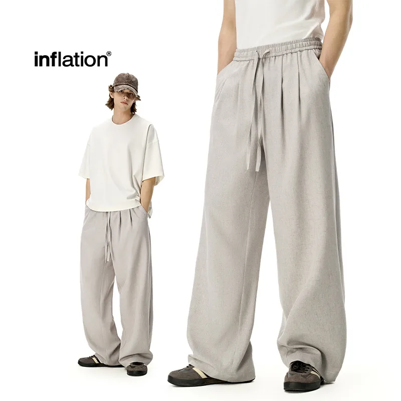 Jiezhan Men's Wear | Linen Old Money Straight Leg Pants  Spring And Summer New Fashion Brand Casual Loose Solid Color Men's Pants