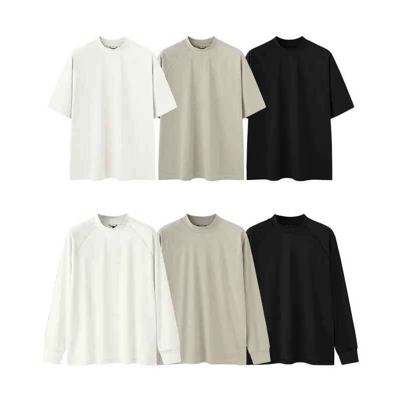 Jie Zhan Men's Wear | UPF200 High Neck Ice Sunscreen Sports T-shirt  Spring/Summer New Sunscreen Cool Long Short Sleeve