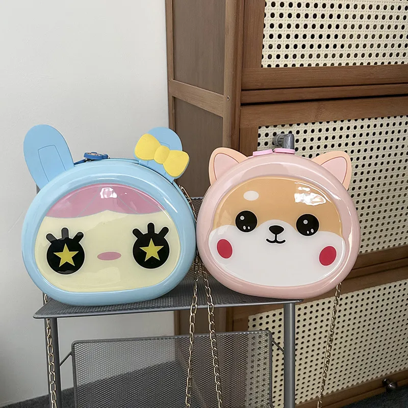 New Children's Hard Shell Cartoon Coin Purse Boy's And Boy's Lucky Rabbit Crossbody Bag Cartoon Cute Shoulder Bag