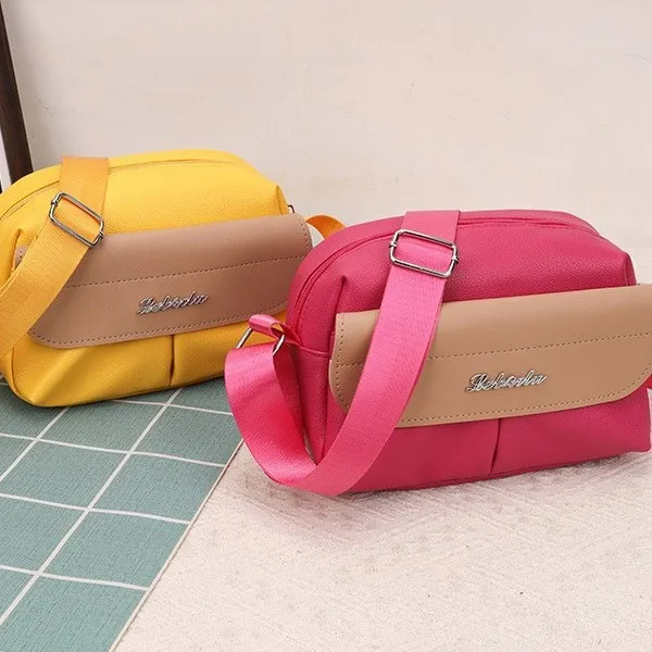 New Arrival Contrast Color Soft Surface Small Square Bag Casual Women's Shoulder Messenger Bag Travel Mobile Phone Coin Purse
