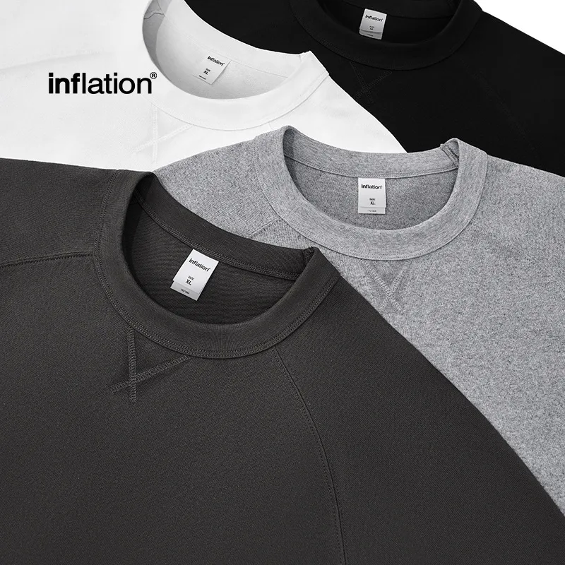 Jie Zhan Men's Wear | Heavy Hemp Cotton American Shoulder T-shirt  Spring/Summer New Hems Split 250g Retro Short Sleeve