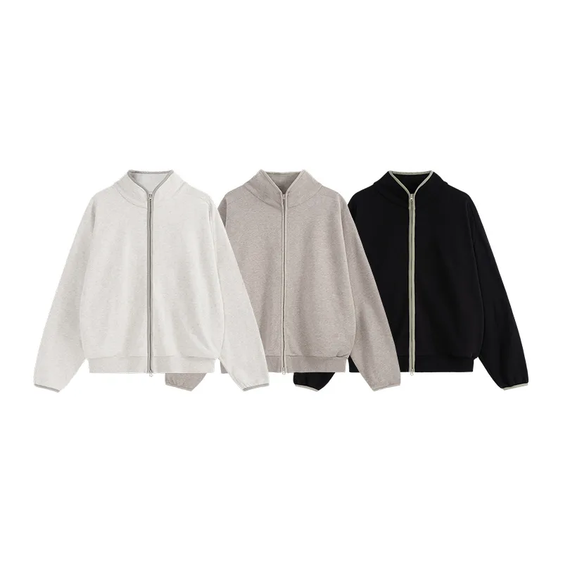 ABS Men's | American Sports Collar Coat  Autumn And Winter New Street Contrast Side Jacket Cardigan Top