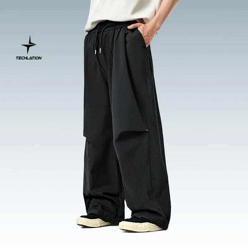 Jie Zhan Men's Wear | Four-sided Elastic Quick-drying Air-conditioning Pants  Spring/Summer New Cool Quick-drying Paratroopers Workwear Ice Silk Pants