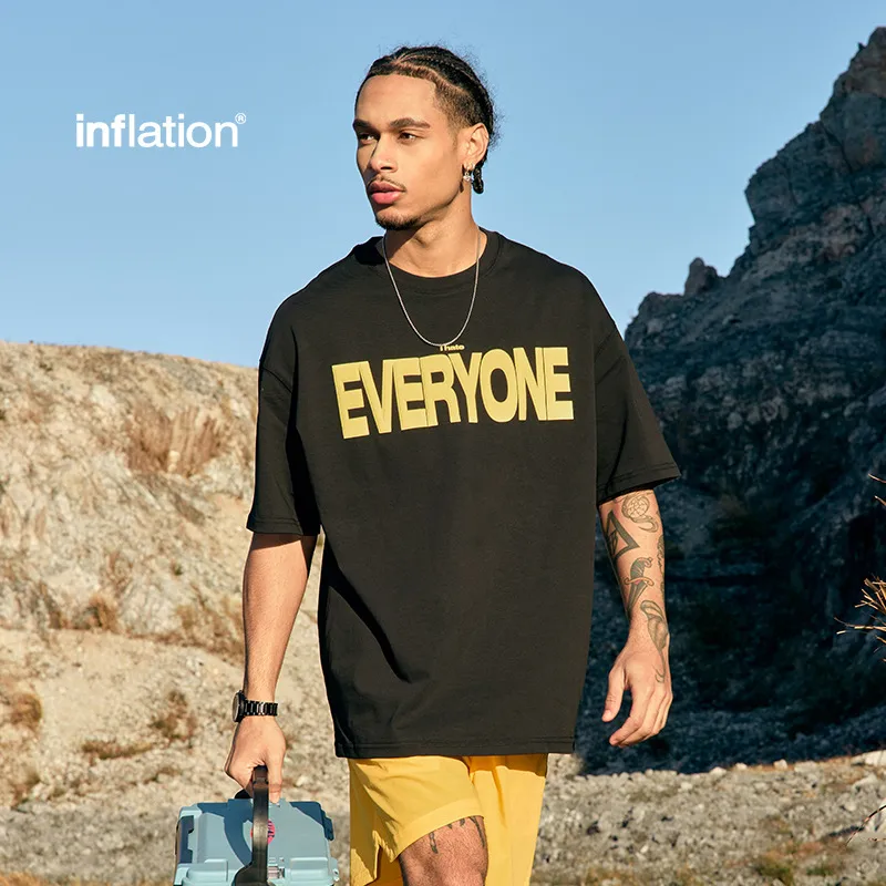 Jie Zhan Men's Wear | 265G American Foam Printing Wide T-shirt  Spring/Summer New Street Tide Brand Heavy Short Sleeve