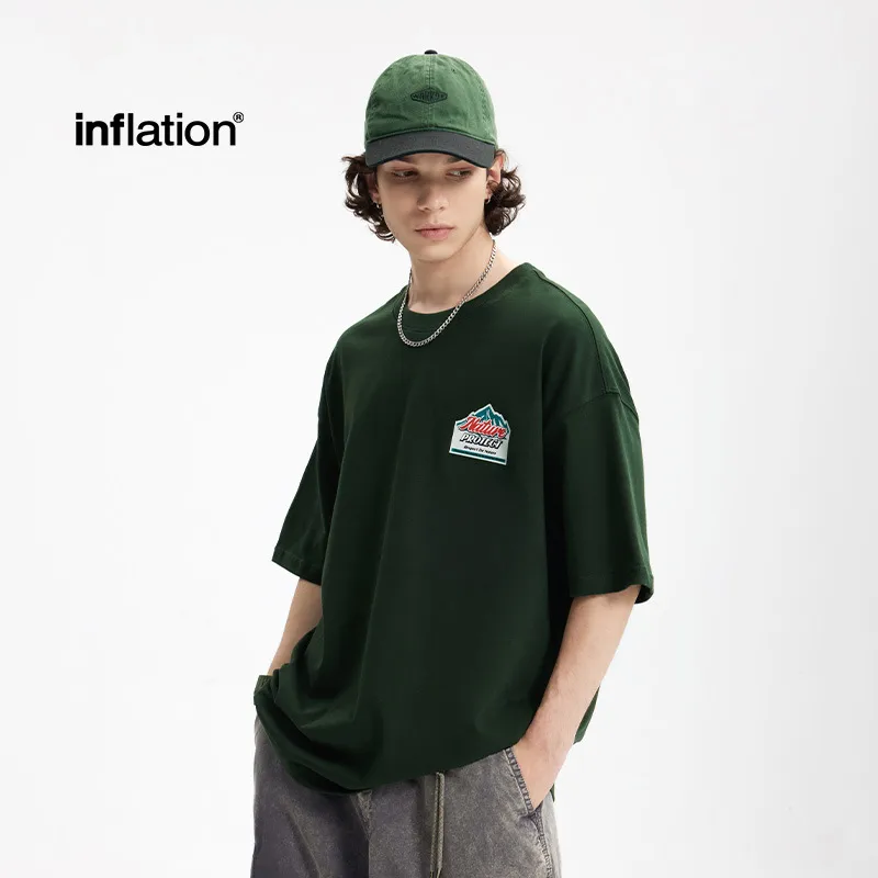 Jie Zhan Men's Wear | Mountain Thick Plate Printed T-shirt  Spring/Summer New Fashion Brand Street Heavy Loose Men's Short Sleeve