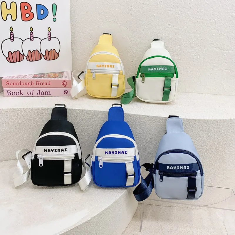 New Fashion Cool Letters Children's Chest Bag Travel Light Change Shoulder Bag Wholesale New Fashion Color Matching Children's Bag
