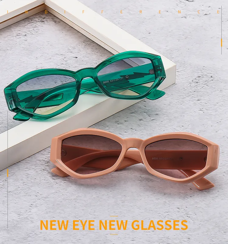 Fashion Personality Trendy Small Frame Sunglasses Lightning Decorative Vintage Glasses Irregular Dazzling Color Men's And Women's  Sunglasses