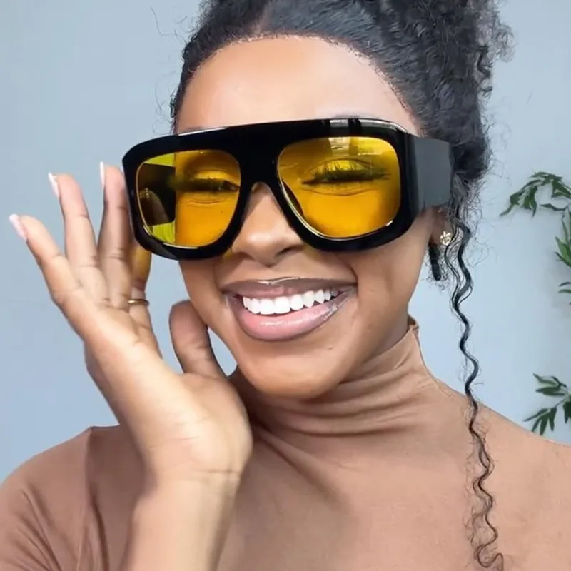 Hip-Hop Streetwear Geometric Ac UV400 Protection Square Full Frame Glasses