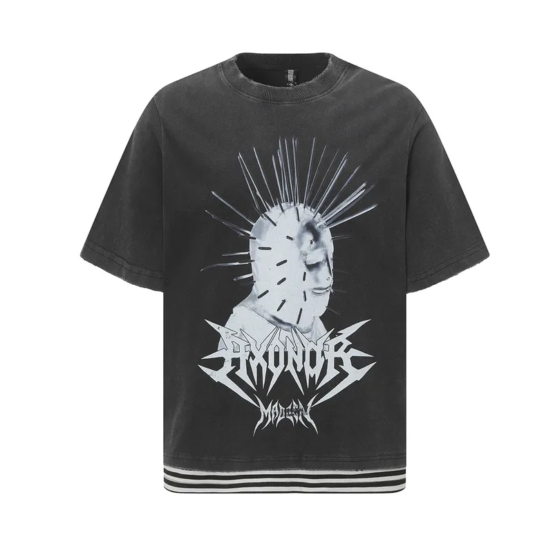 Jiayiku Men's Clothing  Summer American Street Hip Hop Fashion Brand Tee T-shirt Diablo Punk T-shirt Short Sleeve