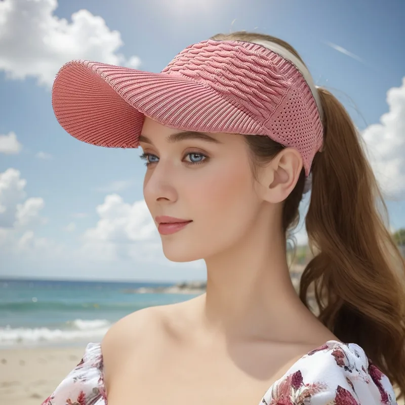New Fish Scale Empty Top Net Celebrant Summer Sun Hat New Knitted Baseball Cap Outdoor Sports Sun Hat