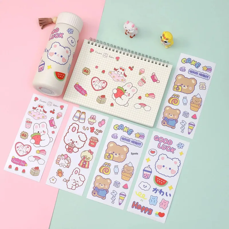 Cute Stickers Children's New-style Cartoon Ins Stickers Journal Stickers Book Sealing Stickers Goo Card Stickers