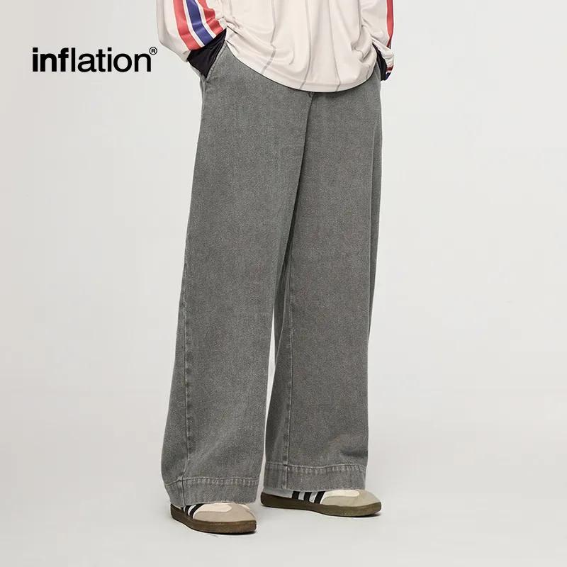 Inf Men's Wear | Washed And Distressed Denim Pants  Autumn And Winter New American Trendy Brand Washed Loose Floor Mopping Pants