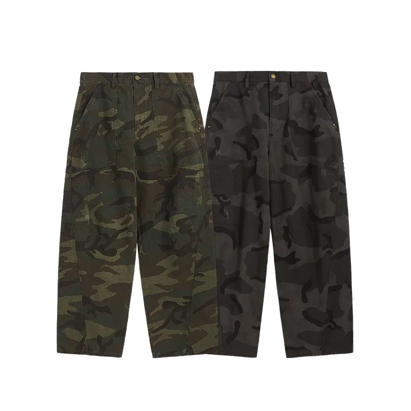 Jie Zhan Men's Wear | Camouflage Machete Pants For Autumn And Winter  New American Street Workwear Cotton Loose Wide Leg Pants