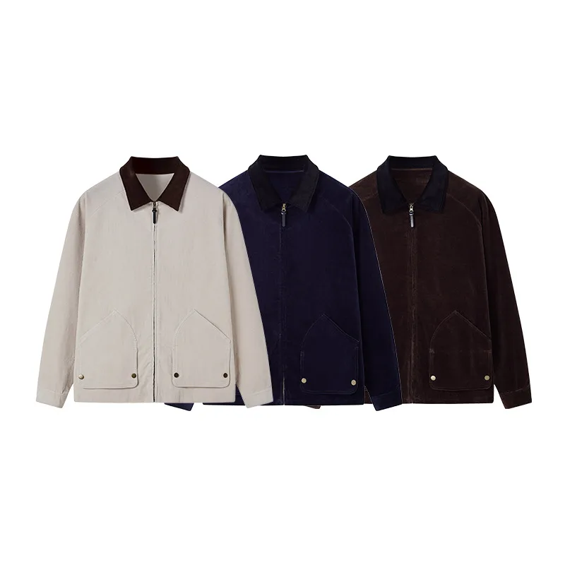 INF Men's Wear | Corduroy Collar Workwear Jacket Coat  Autumn And Winter New Retro New Loose Personality Pocket
