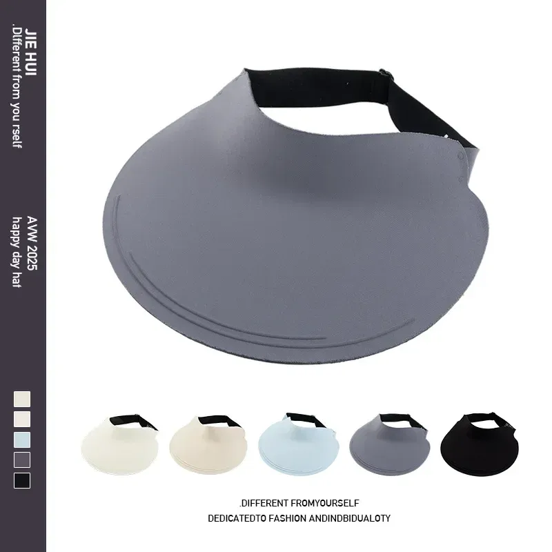 Traceless Sunscreen Hat Women's Foldable Empty Top Hat Summer Anti-UV Big Brim Sun Hat Student Sun Hat