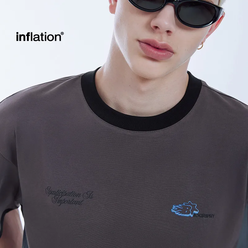 INF Men's Wear | Science And Technology Function Color-matching T-shirt  Spring And Summer New Five-in-One Science And Technology Fabric Color-matching Short Sleeve Men