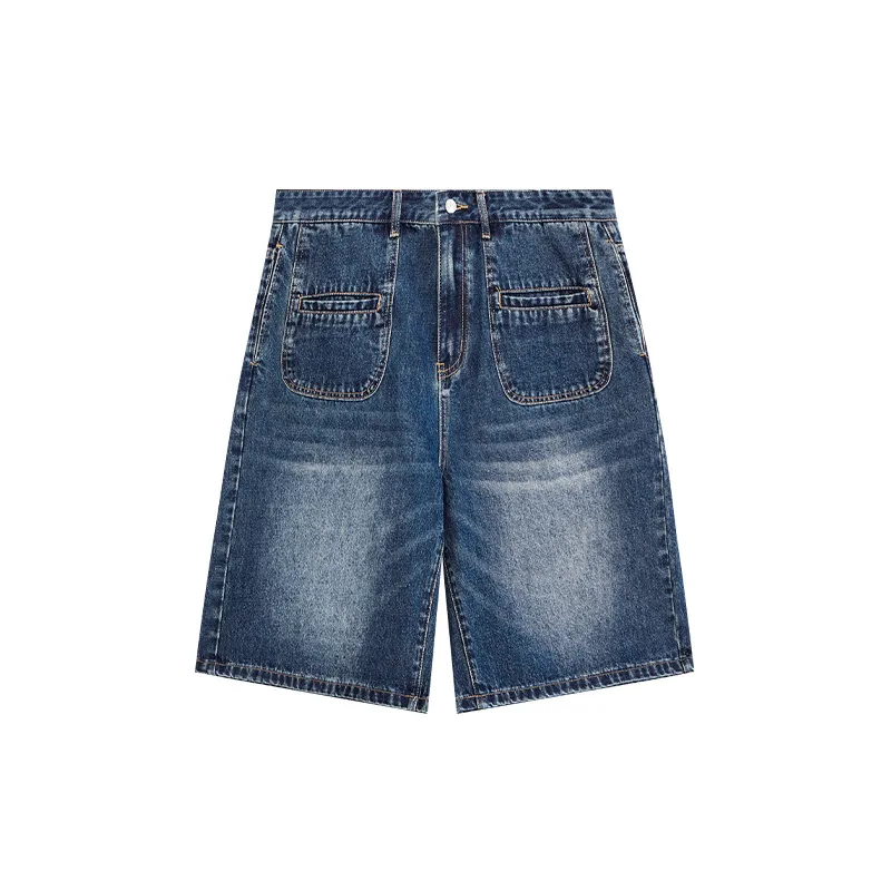 INF Men's | Front Slip Pocket Retro Denim Shorts Spring And Summer  New Fashion Brand Street Personality Straight Shorts