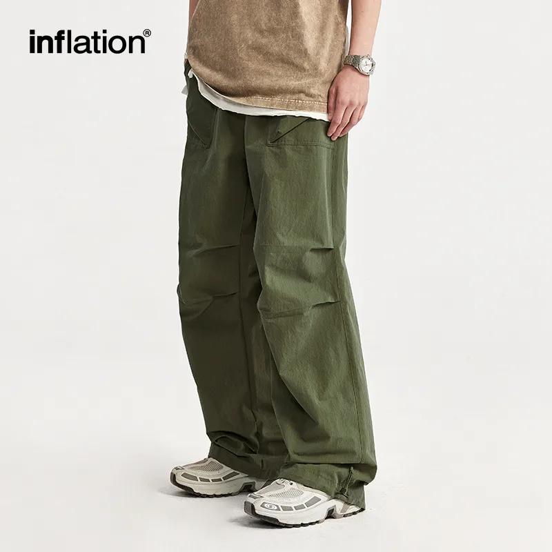 INF Men's Clothing | Washed Parachute Pants  Spring And Summer New Fashion Brand Loose Casual Multi-functional Pocket Pants Men