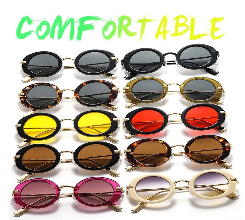 New  Retro Oval Ladies Sunglasses   Trend Personalized Small Frame Hot Sunglasses T22129