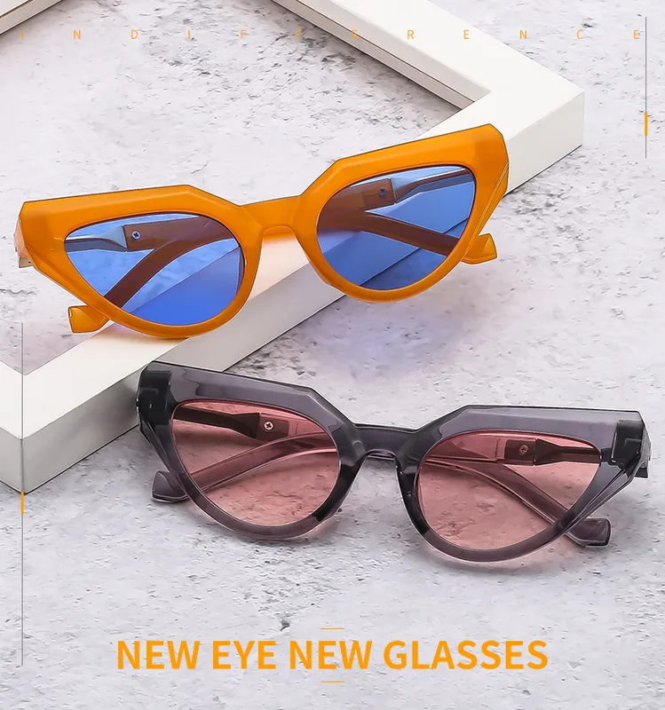 New Y2g Future Technology Style Fashion Cat Eye Sunglasses T22099   Face Repair Fashion Sunglasses
