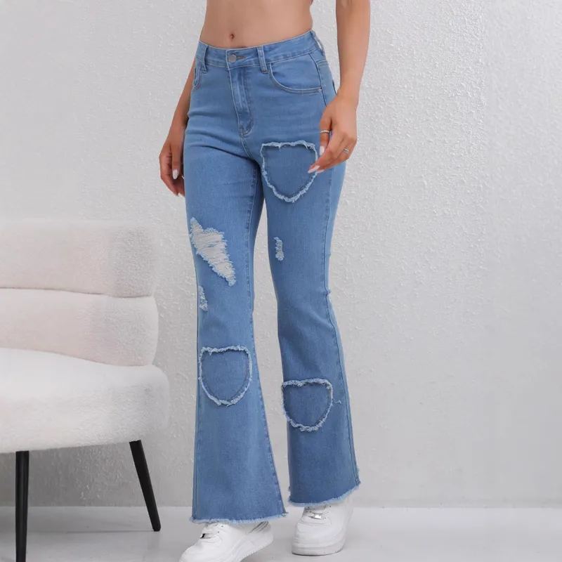 Women's Holiday Street Simple Style Streetwear Solid Color Full Length Jeans
