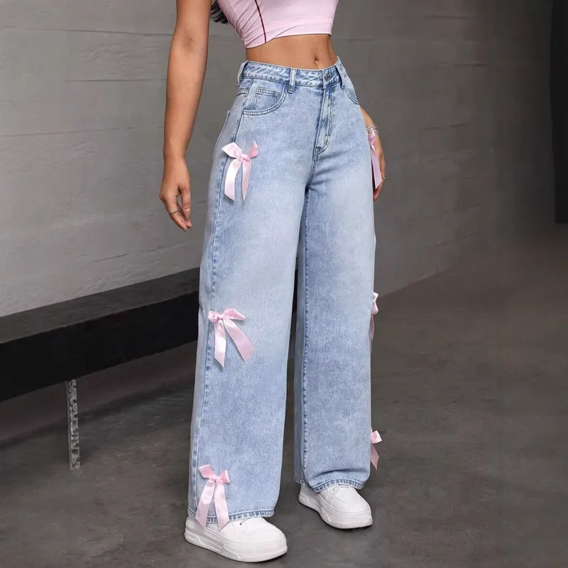 Women's Holiday Street Classic Style Streetwear Solid Color Full Length Jeans
