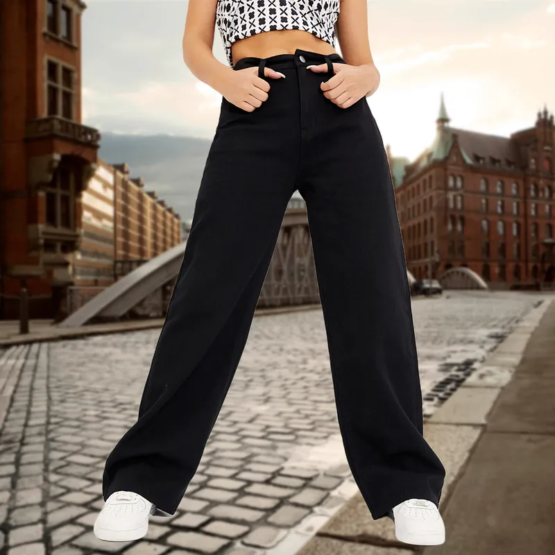 Women's Holiday Street Classic Style Streetwear Solid Color Full Length Jeans