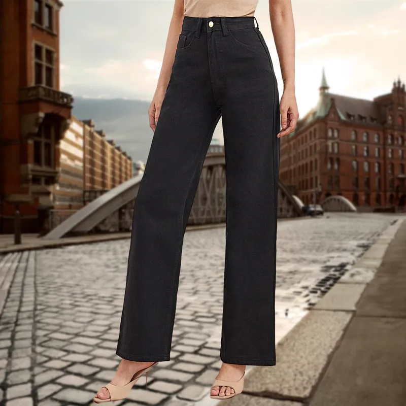 Women's Daily Street Basic Classic Style Solid Color Full Length Jeans