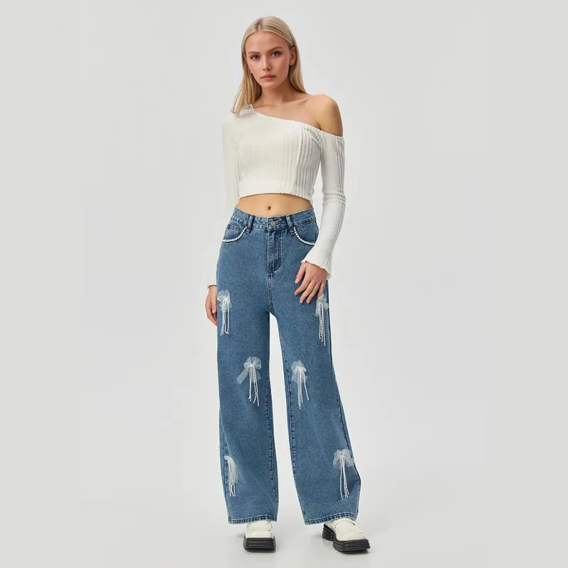 Women's Holiday Street Simple Style Classic Style Solid Color Full Length Jeans