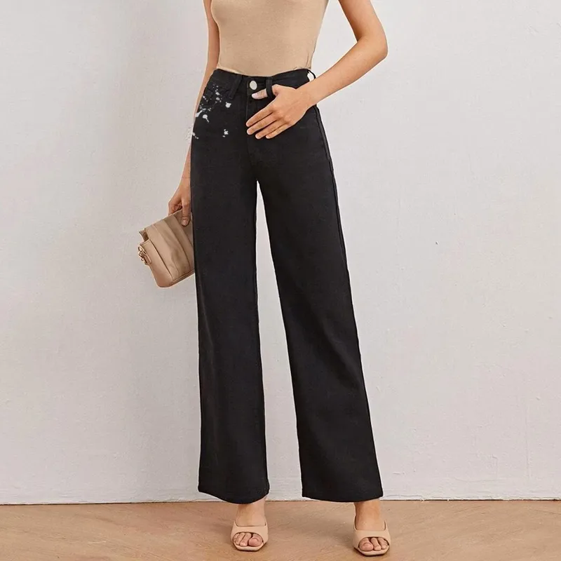 Women's Holiday Street Classic Style Streetwear Solid Color Full Length Jeans