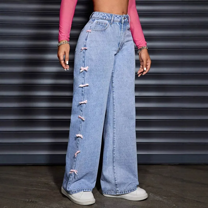 Women's Daily Street Streetwear Solid Color Full Length Jeans