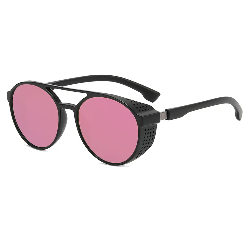 Retro Classic Style Solid Color PC UV400 Protection Round Frame Full Frame Glasses