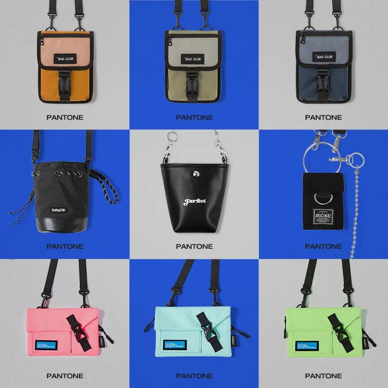 INF Men's Clothing |  Summer New Macaroon Color Hook And Loop Small Bag Mobile Phone Bag Diagonal Shoulder Bag Men