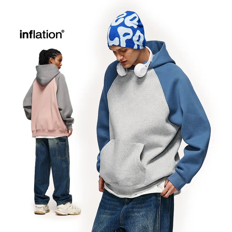 INF Men's Wear | Fleece-lined Shoulder Hat Wear  Fall/Winter Heavy Pullover Loose Casual Warm Jacket