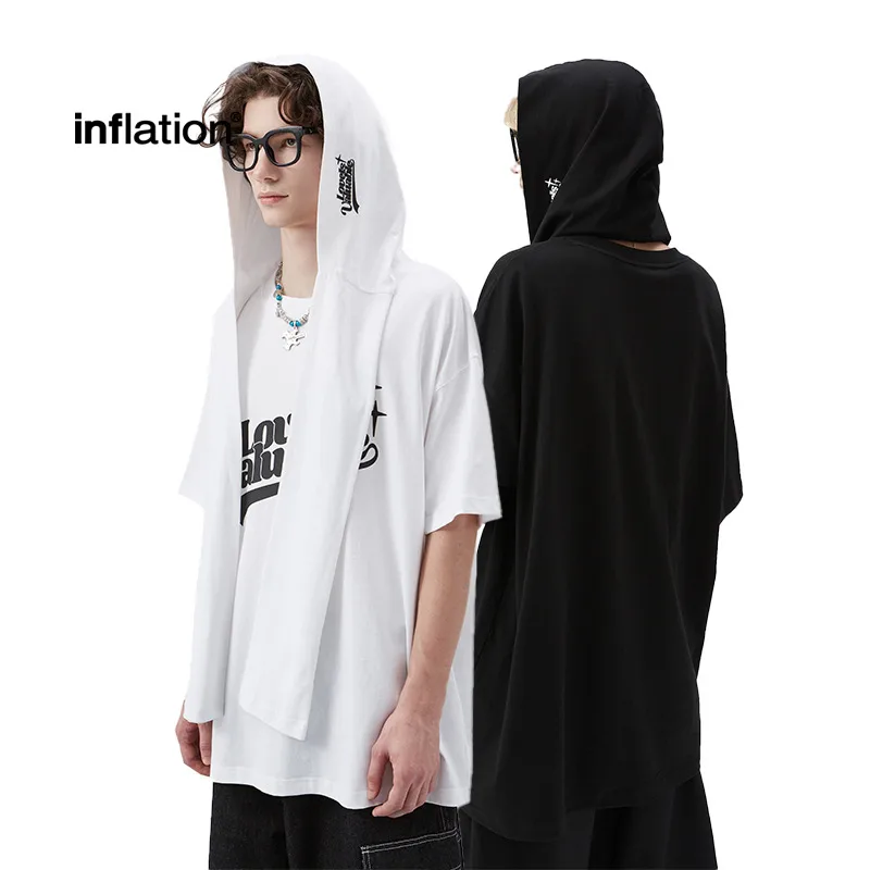 INF Men's Clothing |  Winter New Cotton And Linen Solid Color One-piece Hooded Long Scarf Hooded Shawl Cape For Men
