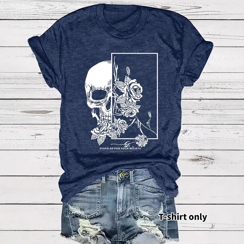 Women's T-shirt Short Sleeve T-Shirts Streetwear Skull