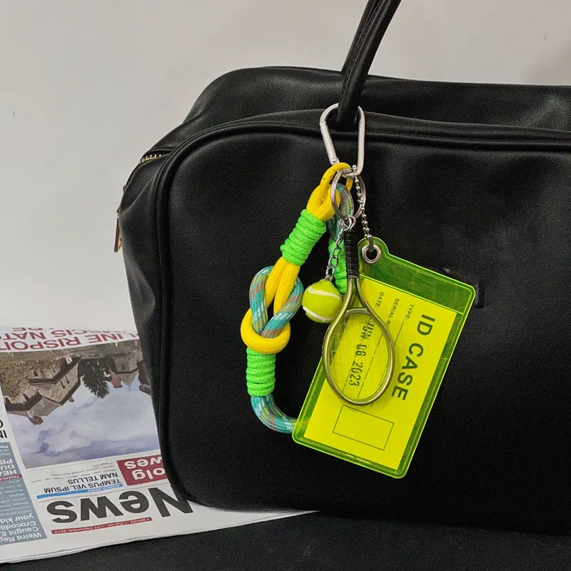 New Miu Tennis Pendant Accessories Keychain Women's Hanging Accessories Ins Handmade Rope Decoration Tag Jewelry