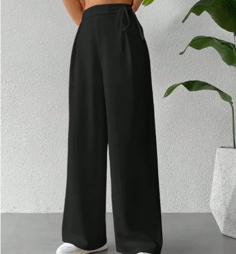 Women's Casual Holiday Daily Basic Simple Style Classic Style Solid Color Full Length Casual Pants Wide Leg Pants
