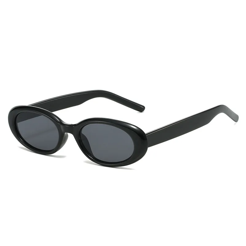 Elegant Basic Lady Solid Color PC UV400 Protection Oval Frame Full Frame Glasses