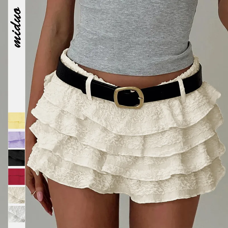 Spring And Summer  Explosions Y2K Sexy Hot Girl Solid Color Fashion Joker Cake Skirt