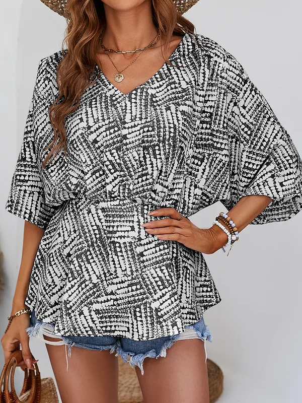 Women's Blouse Half Sleeve Blouses Casual Printing