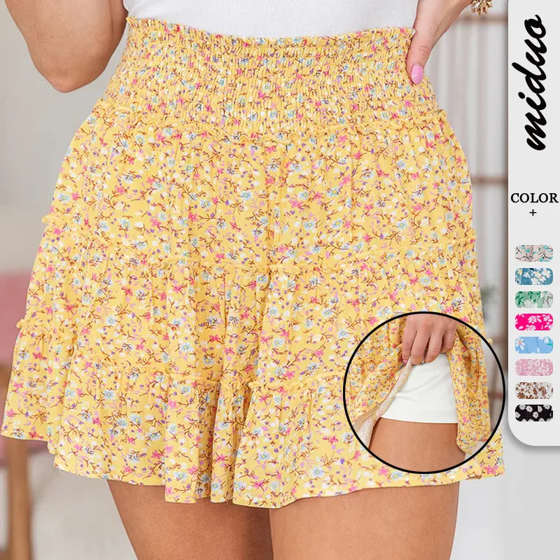 Hot Sale New Women's Sweet Youthful Ruffled Skirt Digital Printing Fashion Skirt For Women