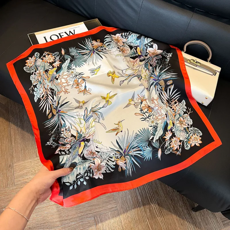 Style Hot Diagonal Ribbon  Ol Artificial Silk Plaid Long Silk Scarf Scarf Factory Wholesale